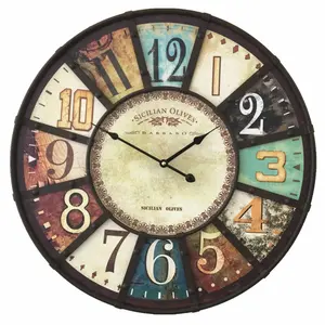 Estilo americano de 60 cm de Fondo diseño 3D Reloj de pared Vintage grande