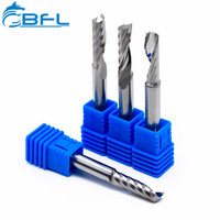 Fraise à une cannelure en carbure BFL non revêtu, fraise à 1 cannelure pour fraise à spirale en aluminium pour outil de coupe pour le travail du bois