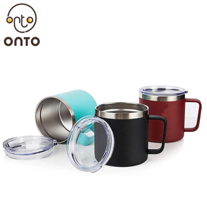 <span class=keywords><strong>Double</strong></span> Paroi Gobelet Avec Couvercle <span class=keywords><strong>Tasse</strong></span> à Vin En Acier Inoxydable, <span class=keywords><strong>Tasse</strong></span> À Café Isolée Avec Poignée Et Couvercle - Product Image 6