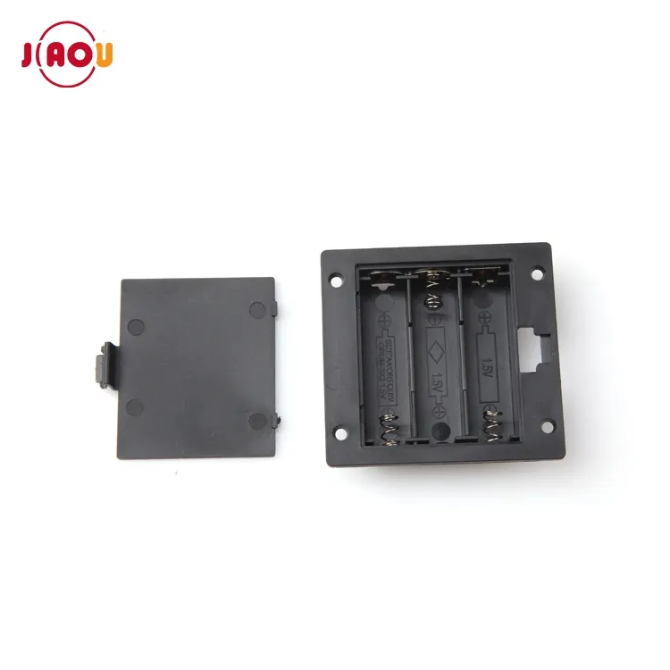 JIAOU 4.5V 3xAa Size Battery Holder Panel Mounted With Cover