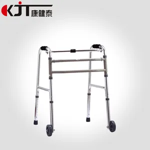 Passen Hoogte Met Wielen Ziekenhuis Vouwen Wandelaar Aluminium Opvouwbare Adult Aid Mobiliteit Frame Rollator Aluminium Walker