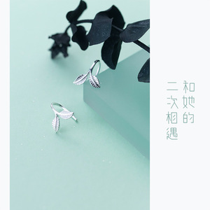 2019 New Fashion Jewelry 925 Sterling <strong>Silver</strong> Leaves <strong>Drop</strong> <strong>Earrings</strong> for Women and Girls Gift Jewelry - Product Image 2