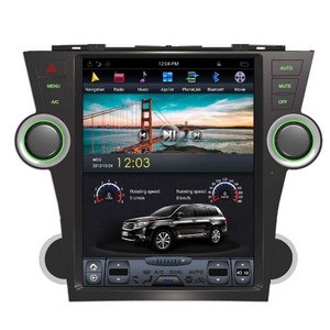 Tesla estilo tela vertical, android 9.0 12.1 "dvd para toyota highlander 2009-2013 android rádio de carro navegação gps