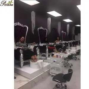 Ayak havzası ile tırnak salonu mor deri kılıf şerit prenses spa pedikür koltuğu