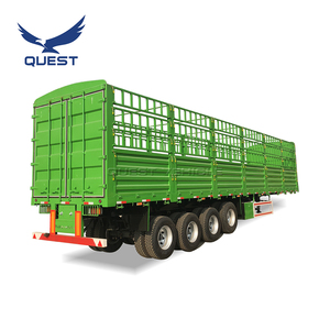 3 ejes 60 toneladas de <span class=keywords><strong>ganado</strong></span> de carga a granel de transportables Semi camión cerca de tri-eje Semi remolque - Product Image 2