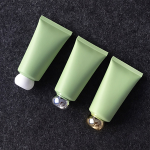 Tubo de Plástico de 50g Verde Esmerilado Plano con Tapa de PP Suave para Limpiador Facial, Crema de Manos, Cosméticos, Gel de Aloe Vera, con Tapa Abatible y Dosificador - Product Image 6