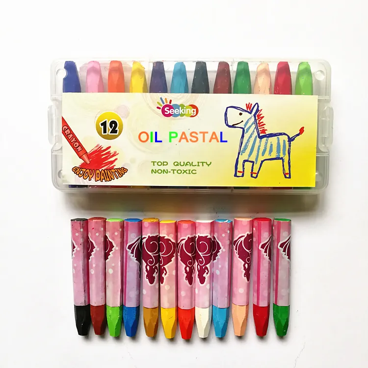 promotional children drawing oil pastel crayon colors box 24 crayons