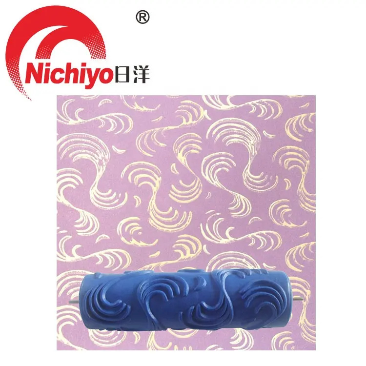 7inch 3D rubber painting patterned wall decoration tools rubber roller without handle grip