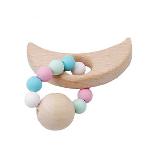 Moom En Forme de Bébé Soins Infirmiers Bracelet Hêtre En <span class=keywords><strong>Bois</strong></span> Anneau de Dentition Chewing Perles Dentition <span class=keywords><strong>Hochet</strong></span> Jouets - Product Image 1