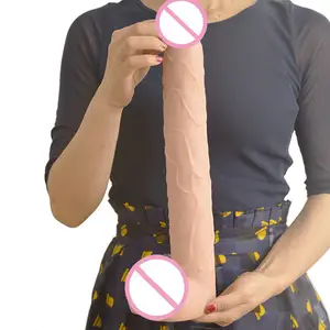 FAAK015 Medis Realistis Kulit Dildo Seks Erotis Produk Fack Seks Dildo Cangkir Hisap Super Panjang Dildo untuk Wanita