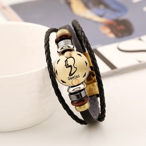Nueva llegada de tejida pulsera de cuero genuino para hombres - Product Image 2