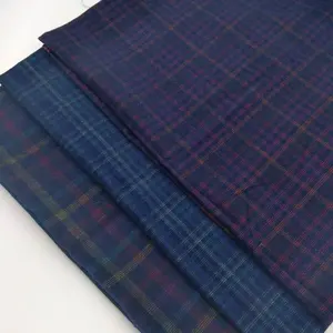 Factory wholesale 16 wales yarn dyed plaid design cotton corduroy fabric cloth