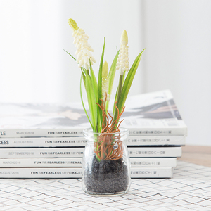Venta al por mayor decoración de casa de vidrio pequeño regalo hierba <span class=keywords><strong>plantas</strong></span> flor tulipán Artificial - Product Image 4