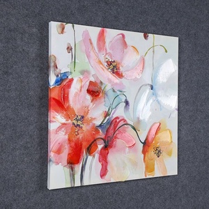 Precio barato colorido flor arte pintura 50% a mano pintura sobre lienzo de impresión para la sala de decoración - Product Image 1