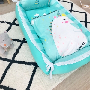 Oreiller <span class=keywords><strong>De</strong></span> Voyage Lit Bébé avec matelas à langer Multifonctionnel Nid et Nourrissons Bébé Nid Lit Bordure 100% Coton - Product Image 4