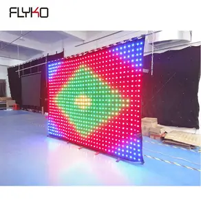 Cortina de vídeo LED para palco de casamento, DJ, discoteca, salão de festas, P8, item de palco de festa, 2m * 3m, ideal para exibição de imagens e vídeos, ideal para uso em palco