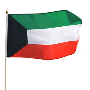 2023 nuovo prodotto personalizzato stampato diverse dimensioni 2 x3ft 4 x6ft 3 x5ft Kuwait National Flag