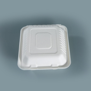 Jetable blanchi à emporter bagasse burger de pulpe de canne à sucre boîte d'emballage - Product Image 2