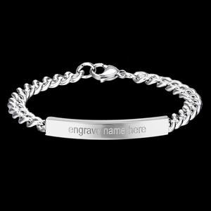 <span class=keywords><strong>Bracciale</strong></span> Personalizzato a Barra in Acciaio Inossidabile Color <span class=keywords><strong>Argento</strong></span> Inciso su Misura per <span class=keywords><strong>Uomo</strong></span> e Donna - Product Image 5