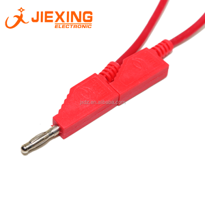 Connecteur <span class=keywords><strong>banane</strong></span> 4 mm avec fil 1 m, câble de 1 mètre mâle vers mâle, type empilable en nylon, fil en silicone - Product Image 5