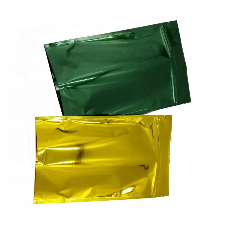 Flexible packaging laminated pouches for bird food stand up zip pouches wholesale metallic dark green pouch gold foil coffee bag