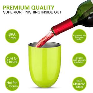 10 oz doble-aislado Stemless copas de acero inoxidable vaso taza con tapas para <span class=keywords><strong>vino</strong></span> - Product Image 3