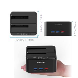 <span class=keywords><strong>FIDECO</strong></span> Venta caliente 2 Bay USB 3,0 SATA Hdd Ssd Estación de acoplamiento con función de clonación sin conexión - Product Image 6