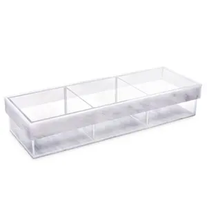 custom 3 section marble lucite food tray acrylic trays with lid