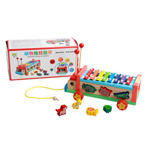 Jeu d'enfant D'enfant de Bande Dessinée Éducative Mini En Bois Bébé Animal Glisser Voiture Camion <span class=keywords><strong>Xylophone</strong></span> Musical Jouet - Product Image 6