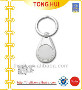 Chapado en plata acabado moneda titular <span class=keywords><strong>de</strong></span> la clave en blanco <span class=keywords><strong>de</strong></span> metal - Product Image 2