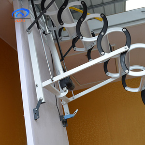 Accordéon échelle <span class=keywords><strong>de</strong></span> <span class=keywords><strong>grenier</strong></span> construit en loft échelles noir étape avec main courante - Product Image 6