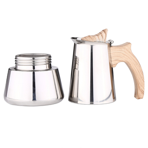 <span class=keywords><strong>Caffettiera</strong></span> <span class=keywords><strong>Moka</strong></span> in Acciaio Inox per Piano Cottura con Manico Effetto Legno - Product Image 2