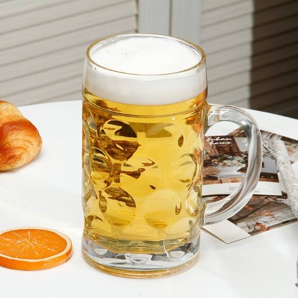 Glassware 1000ml Beer Glass Mug Dimple Beer Mug with Handle