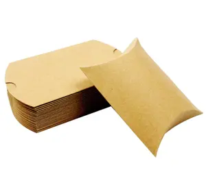 중산 크래프트 베개 상자 종이 사탕 호의 상자 웨딩 파티 호의 선물 애플 파이 상자