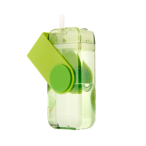 360 grados de rotación U disco taza de agua <span class=keywords><strong>300</strong></span> ml botella de plástico con paja - Product Image 3