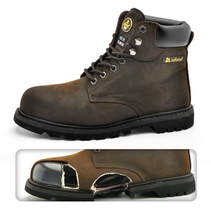 Scarpe antinfortunistiche stringate alla caviglia in pelle di cavallo pazzo di alta qualità M-8179 Super - Product Image 2