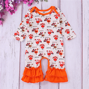 Thanksgiving Tag 6 monate-<span class=keywords><strong>3</strong></span> jahre baby herbst kleidung warm baby body baumwolle langarm für infant mädchen - Product Image 5