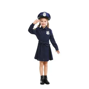 Wholesale Police Cop Uniform Halloween Costume Policeman Outfit Suit Youth Kids