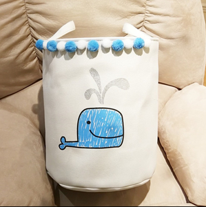 Cestini portabiancheria per cameretta in stile nordico per bambini con gatto e balena dei cartoni animati - Product Image 4