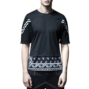 Nuevo diseño de dos tonos negro camiseta chino pintura con Gran parche bolsillo <span class=keywords><strong>vintage</strong></span> Hombre de fiesta - Product Image 4