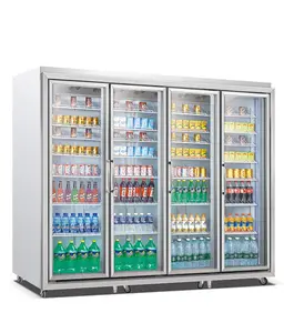 Fernbedienung Reichweite in 4 Glastür Display Kühlschrank für kaltes Getränk