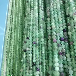 High Quality Natural Loose Stone For Jewelry Making Size 8mm Fluorite Stones Green Jade Stone Bead Strand