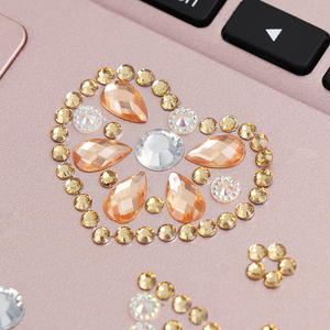 Dessin animé personnalisé <span class=keywords><strong>coeur</strong></span> papillon bijou autocollant auto-adhésif autocollant en cristal de diamant feuille - Product Image 4