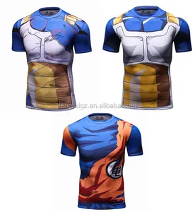 2016 superman Bola de Dragón t camisa 3d de la impresión de la camiseta de entrenamiento de fitness correr gimnasio camiseta