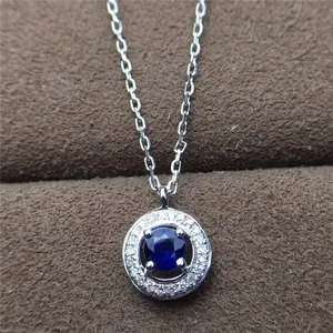 party jewelry necklace 18k gold South Africa real diamond natural sapphire necklace for women engravable bar necklace