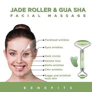 Rouleau de Jade <span class=keywords><strong>Gua</strong></span> <span class=keywords><strong>Sha</strong></span> Grattage Outil de Massage Anti-âge 100% Faciale naturelle Jade Pierre D'oeil de Visage <span class=keywords><strong>Cou</strong></span> Beauté - Product Image 2