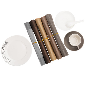 JR1015 precio al por mayor rectángulo café barato tela, manteles individuales de lugar de mesa de Mat - Product Image 3