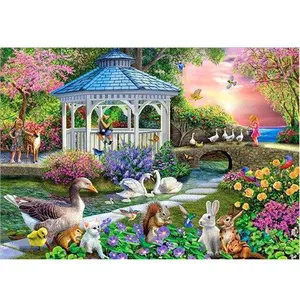 Usine en gros 5d bricolage Ab diamant peinture jardin photo Art broderie plein carré perceuse diamant décoration murale