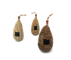 Set of 3 Hand Woven Teardrop Shaped <strong>Small</strong> Hanging <strong>Birdhouses</strong> - Product Image 4
