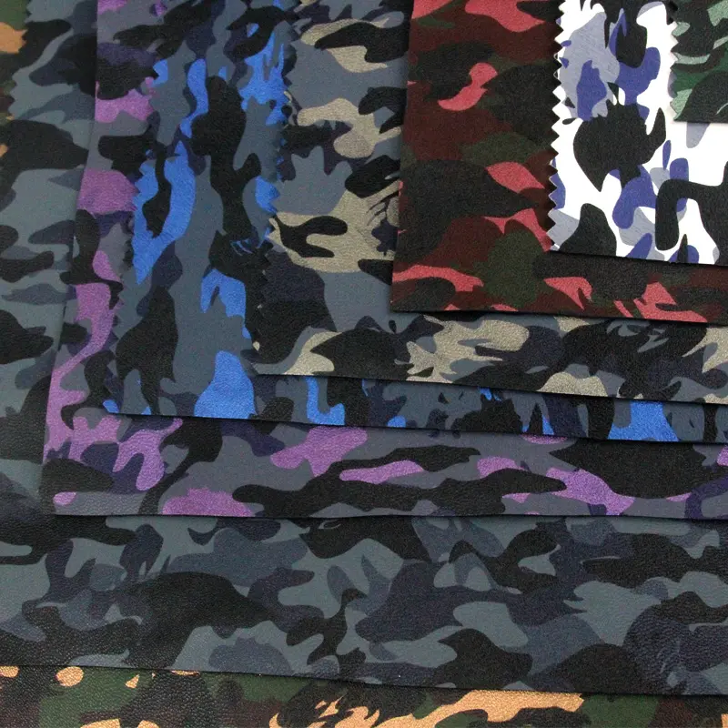 Camouflage Verf Pu Leer Voor Schoenen Bag Garment